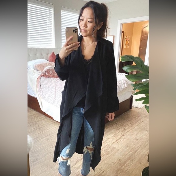 Jackets & Blazers - LONG DUSTER COAT WITH POCKETS